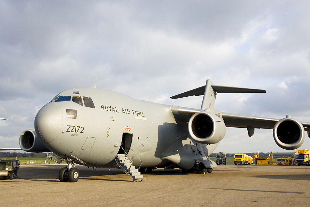 C17 transport plane at RAF Brize Norton in Oxfordshire, United Kingdom