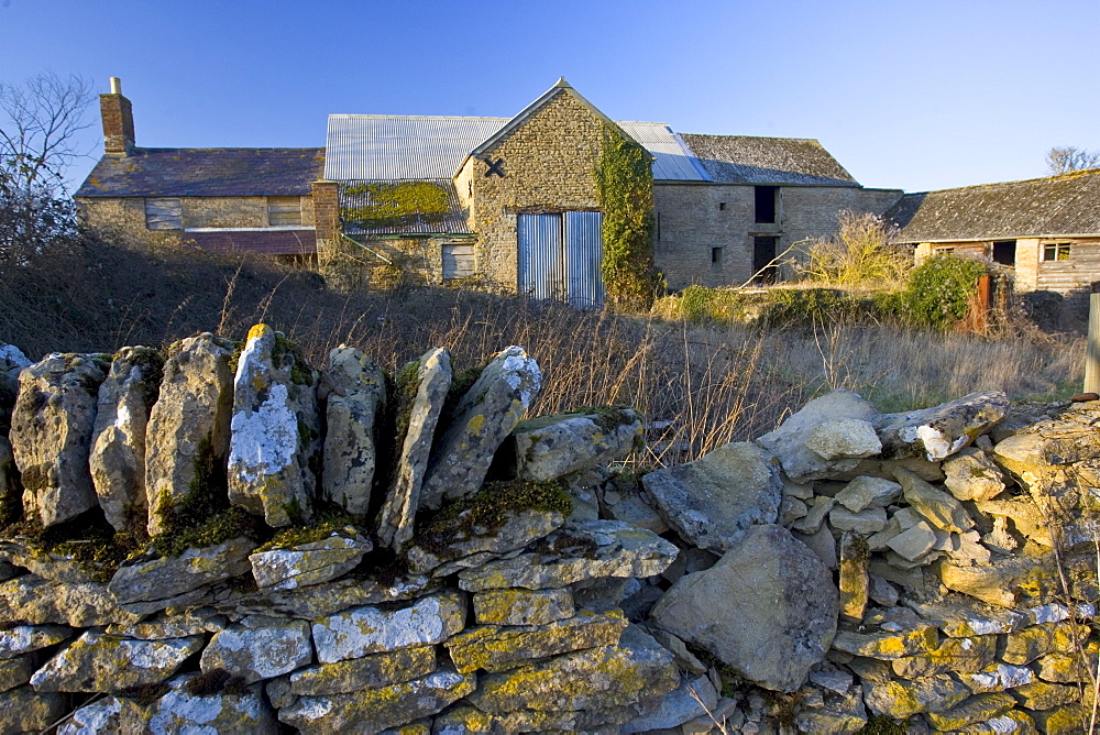 Derelict Cotswold farm building, Oxfordshire, United Kingdom