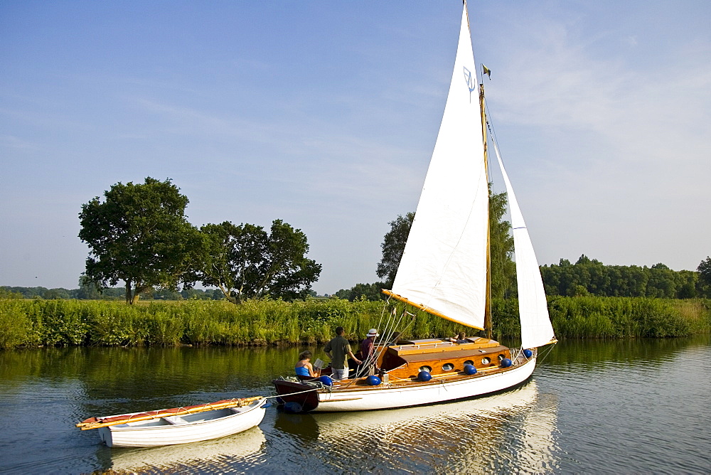 Sailing boat on the Norfolk Broads, United Kingdom