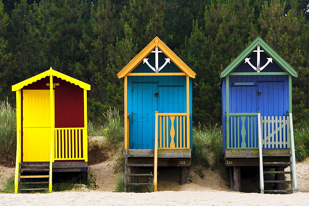 Beach huts in Wells-Next-The-Sea, Norfolk, United Kingdom