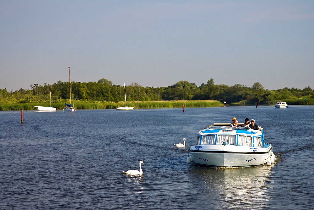 River boat on the Norfolk Broads, United Kingdom