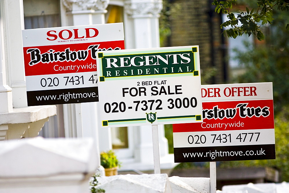 For Sale signs, West Hampstead, London