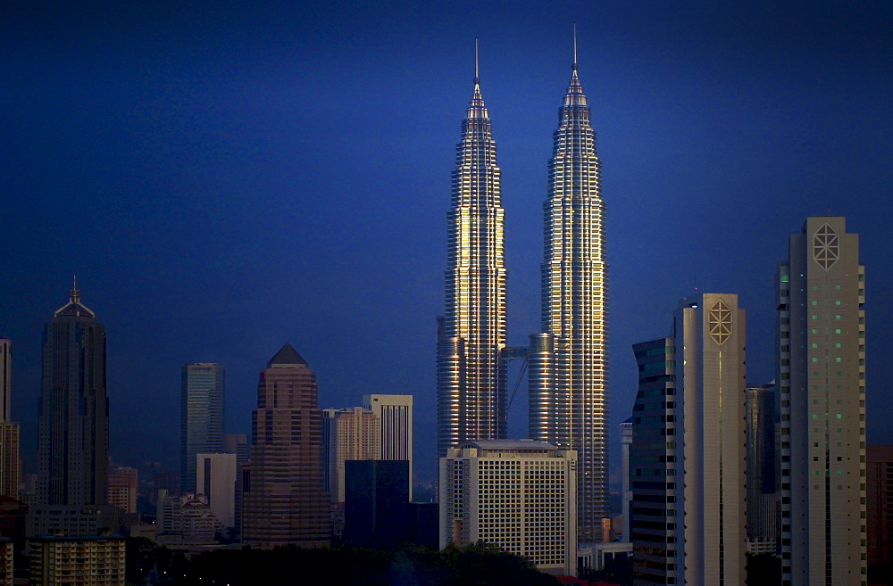 The Petronas Twin Towers in Kuala Lumpur, Malaysia