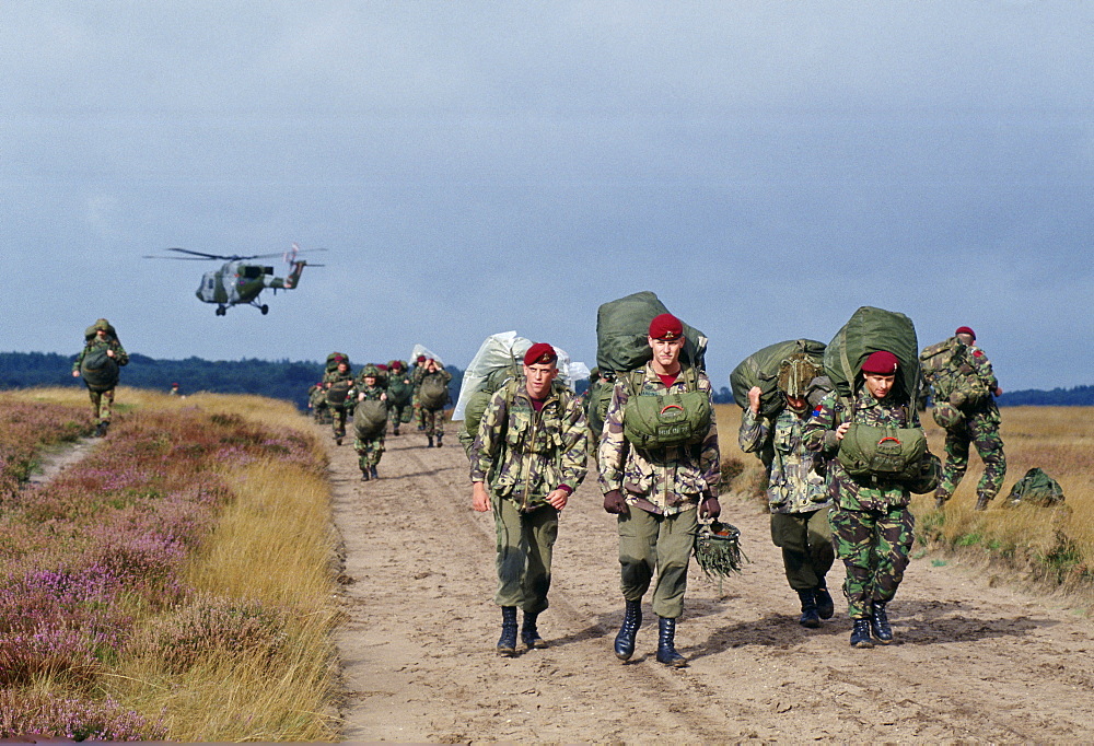 British Parachutists on the 50th anniversary of the Battle of Arnhem, Ginkel Heide, Netherlands.