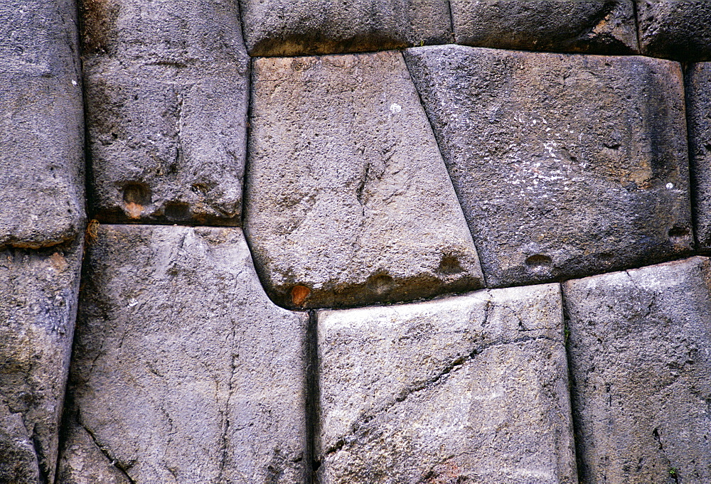 Stone wall of Sacsayhuaman above Cusco in Peru, South America