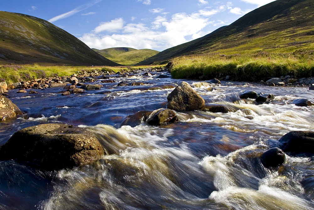 Clunie Water River in Glen Clunie, Perthshire, Scotland