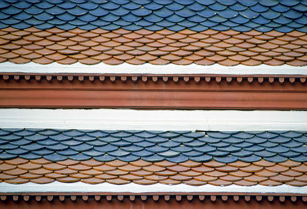 Roof tiles on the Grand Palace, Bangkok, Thailand