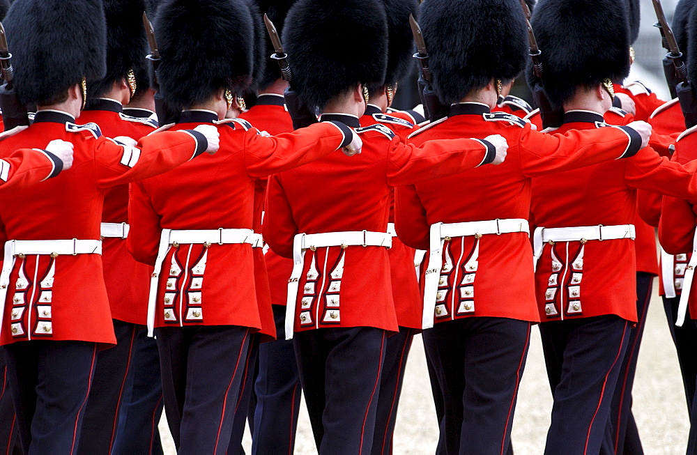 Guardsmen marching at in London, United Kingdom.