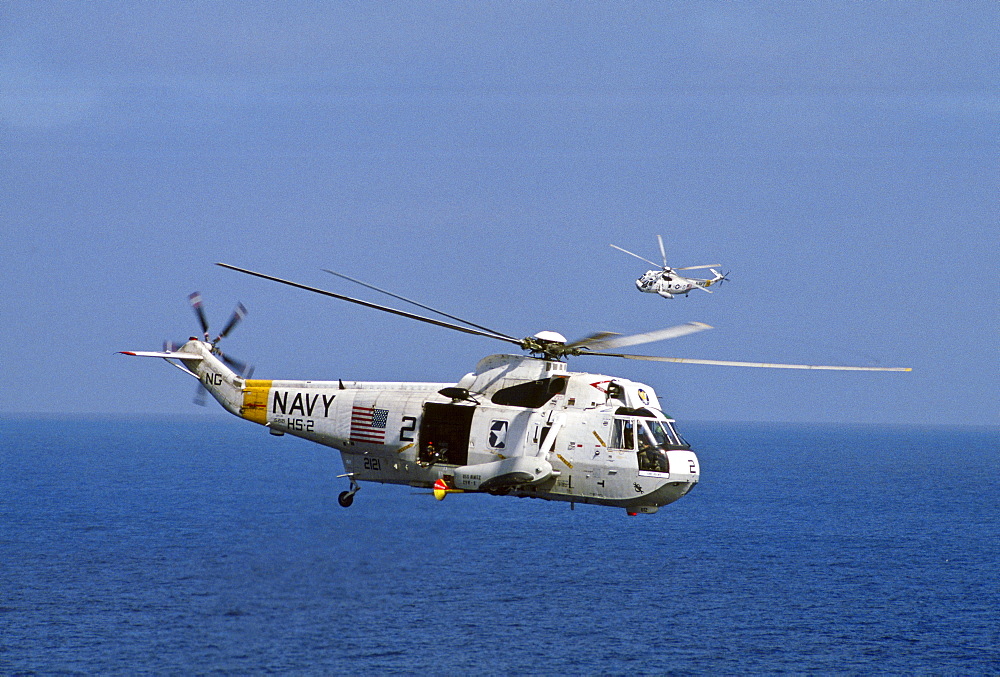 Helicopter from aircraft carrier USS Nimitz, Los Angeles, United States.