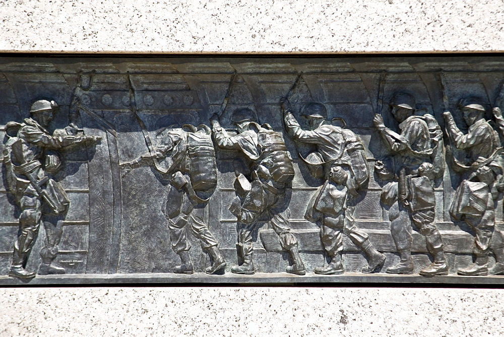 Bronze relief at The National World War II Memorial in Washington D.C, United States of America