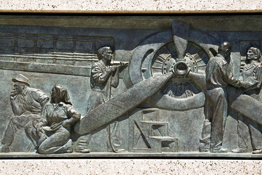 Bronze relief at The National World War II Memorial in Washington D.C, United States of America