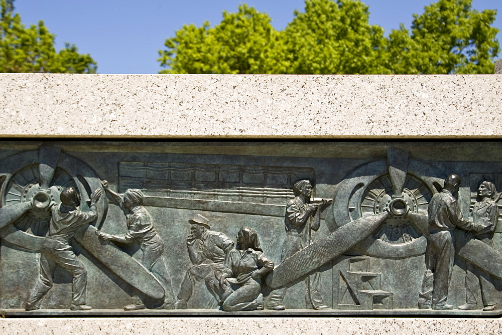 Bronze relief at The National World War II Memorial in Washington D.C, United States of America