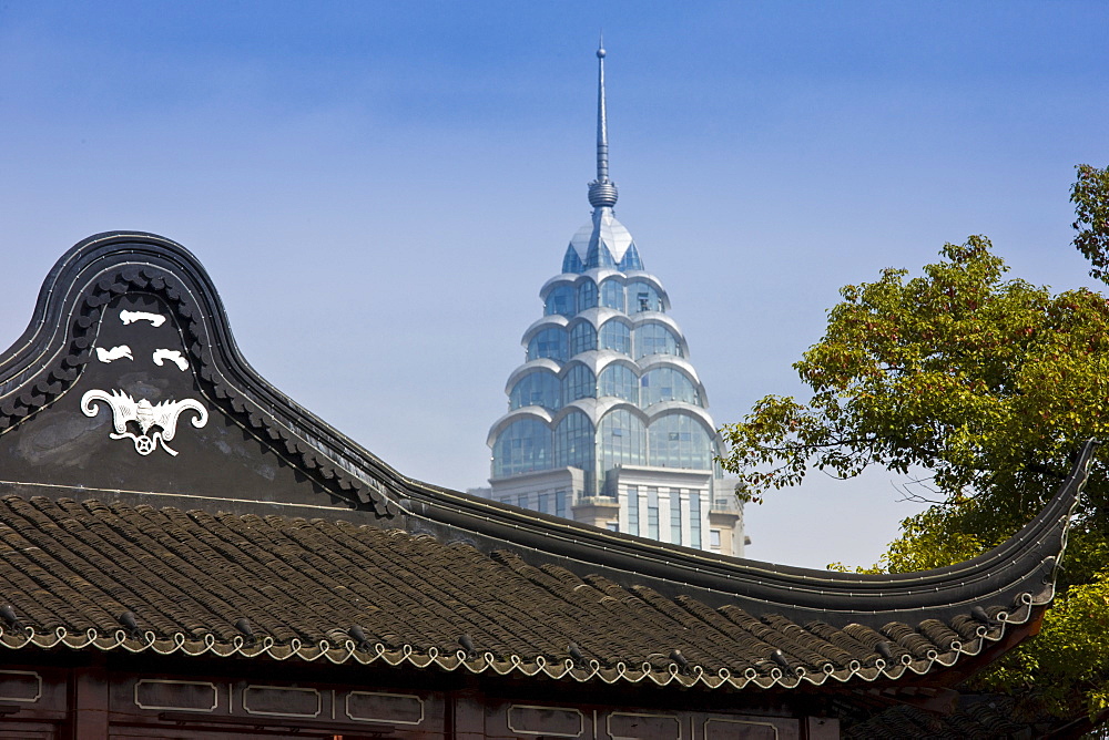 Ancient and modern architecture in Shanghai, China