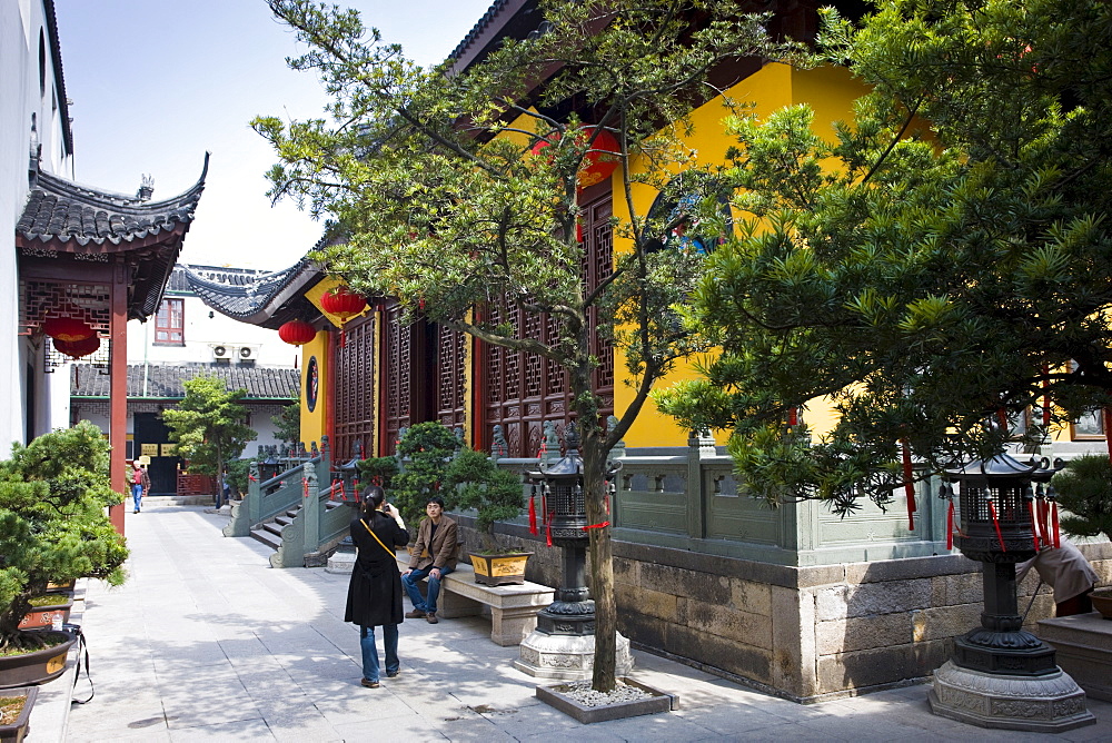 Tourists visit the Jade Buddha Temple, Shanghai, China