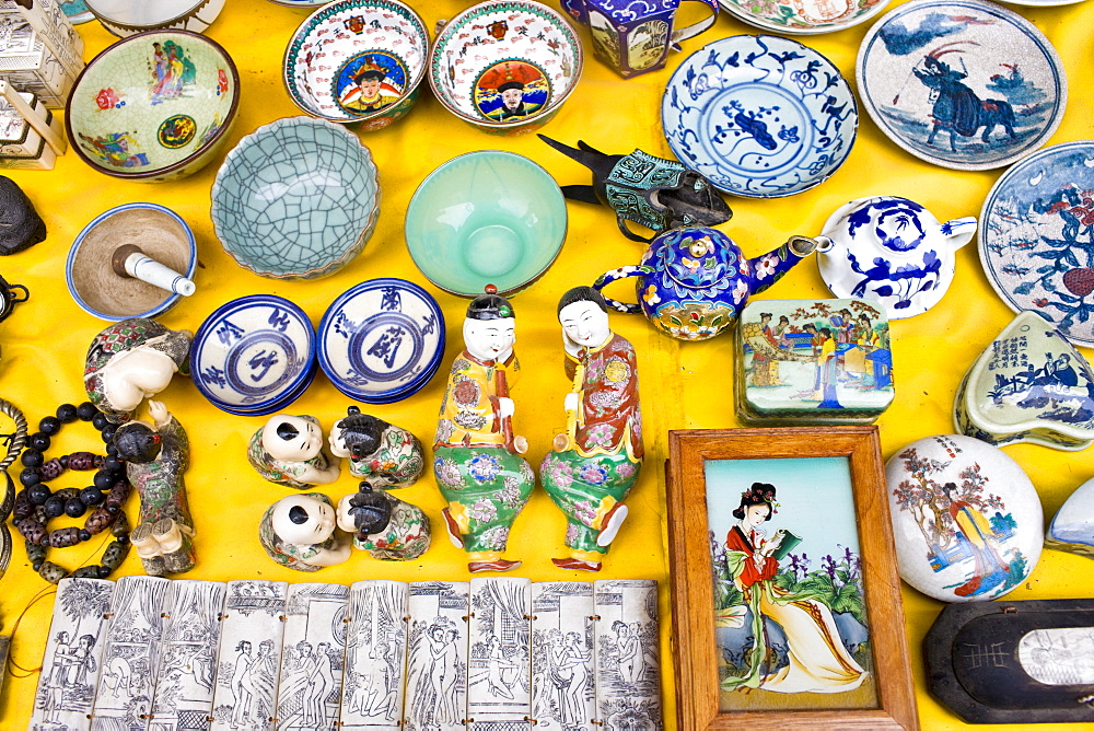 Souvenirs on sale in a gift shop at Fuli, near Xingping, China