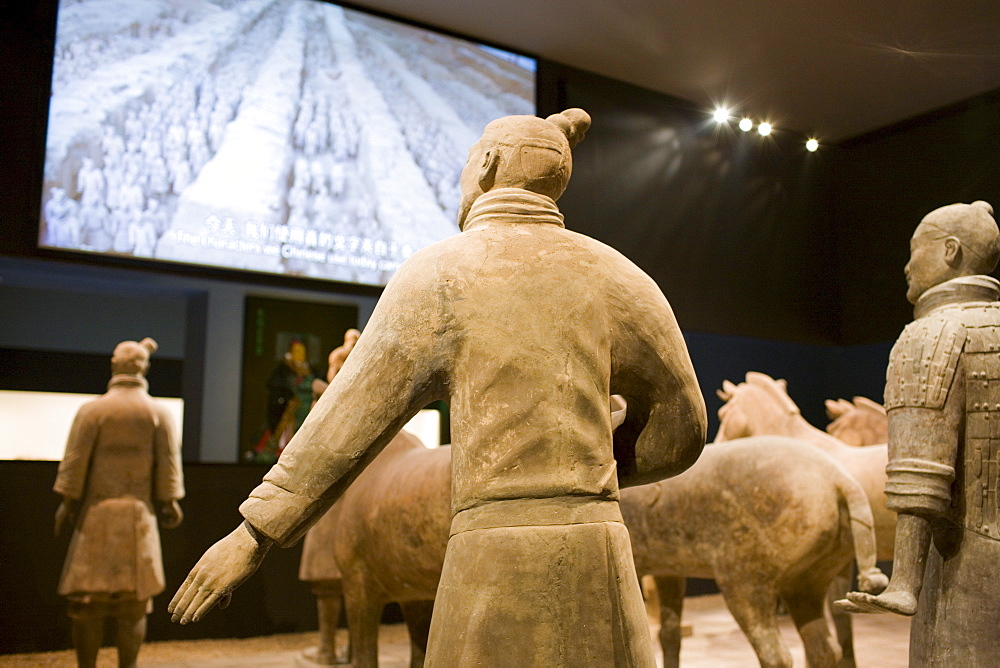 Terracotta warriors on display in the Shaanxi History Museum, Xian, China