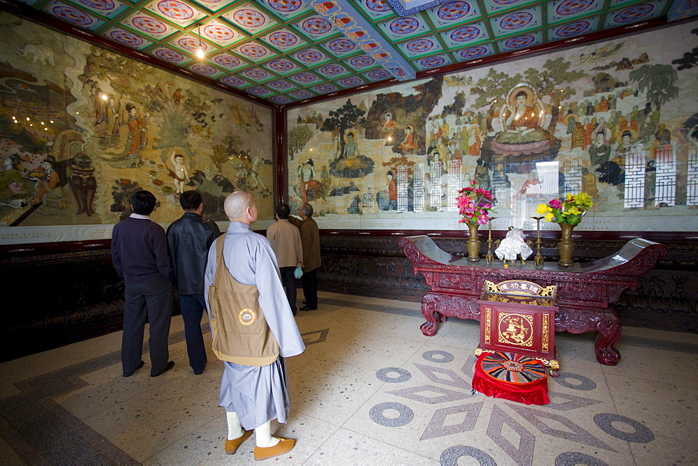 Buddhist monk in Da Cien Temple at Big Wild Goose Pagoda, Xian, China