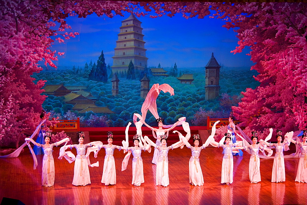 Dancers performing in the Tang Dance Show, Shaanxi Grand Opera House, Xian, China