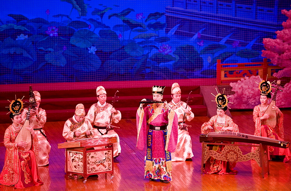 Musicians performing in the Tang Dance Show, Shaanxi Grand Opera House, Xian, China