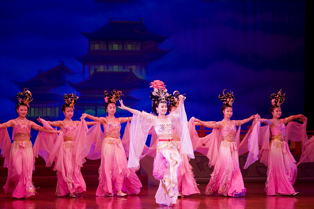 Dancers performing in the Tang Dance Show, Shaanxi Grand Opera House, Xian, China