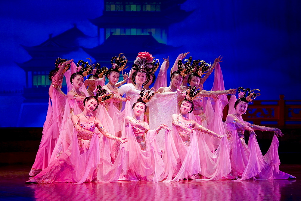 Dancers performing in the Tang Dance Show, Shaanxi Grand Opera House, Xian, China