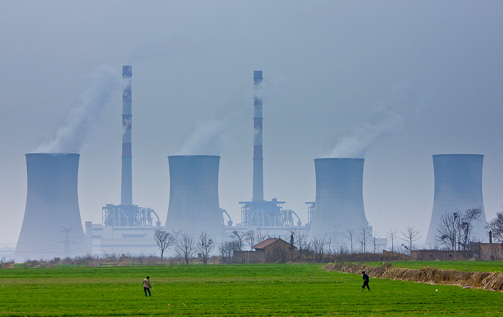 West Power Station, burning coal to make electricity, Xian, China