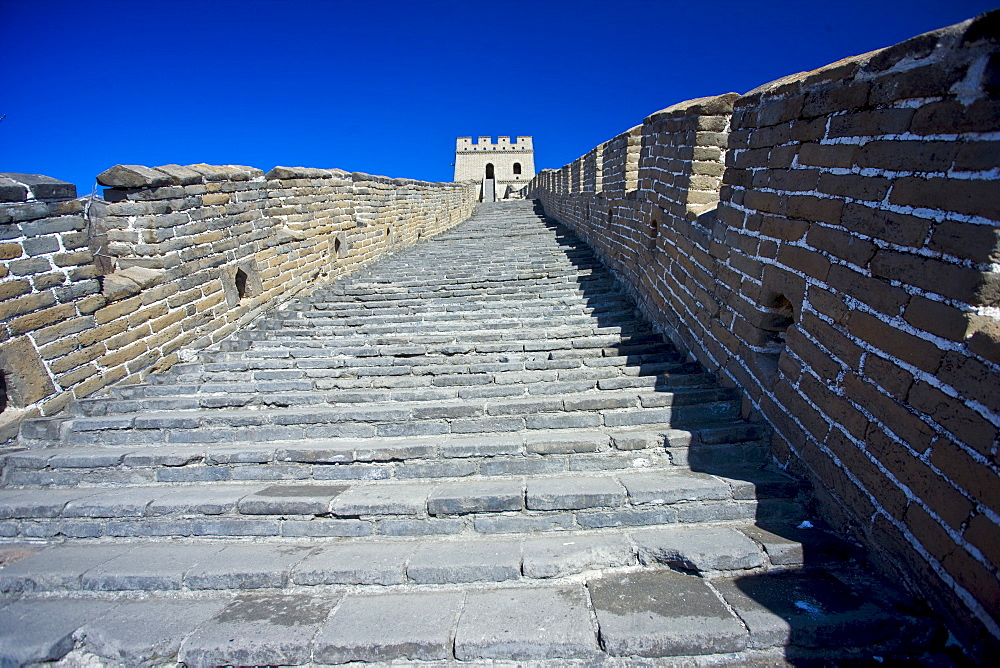 The ancient Great Wall of China at Mutianyu, north of Beijing (formerly Peking)