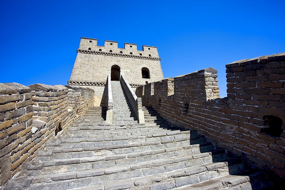 The ancient Great Wall of China at Mutianyu, north of Beijing (formerly Peking)