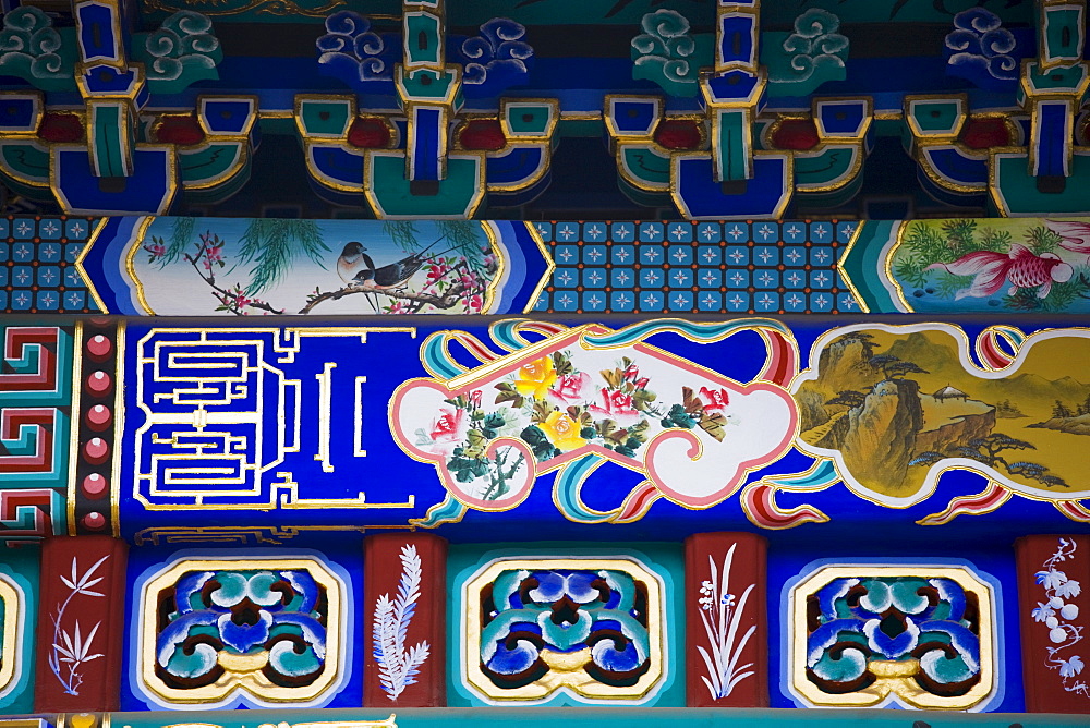 Newly restored paintings at The Gate of Inviting the Moon, The Summer Palace, Beijing, China