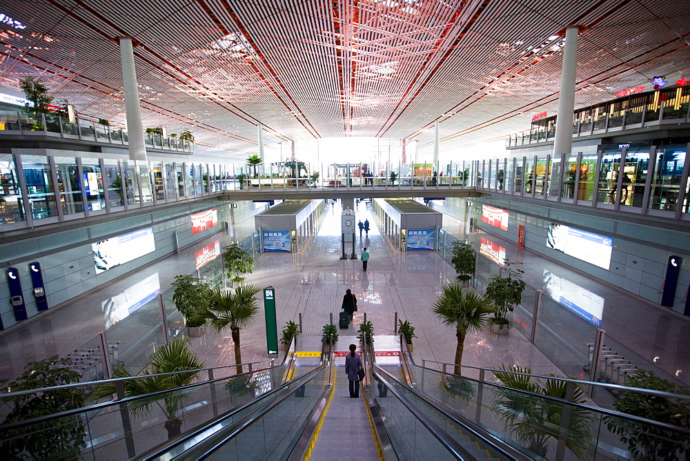 Inside Terminal Three of Beijing Capital International Airport, China