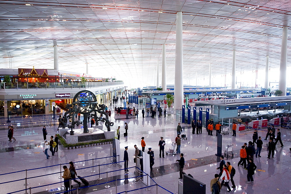 Inside Terminal Three of Beijing Capital International Airport, China