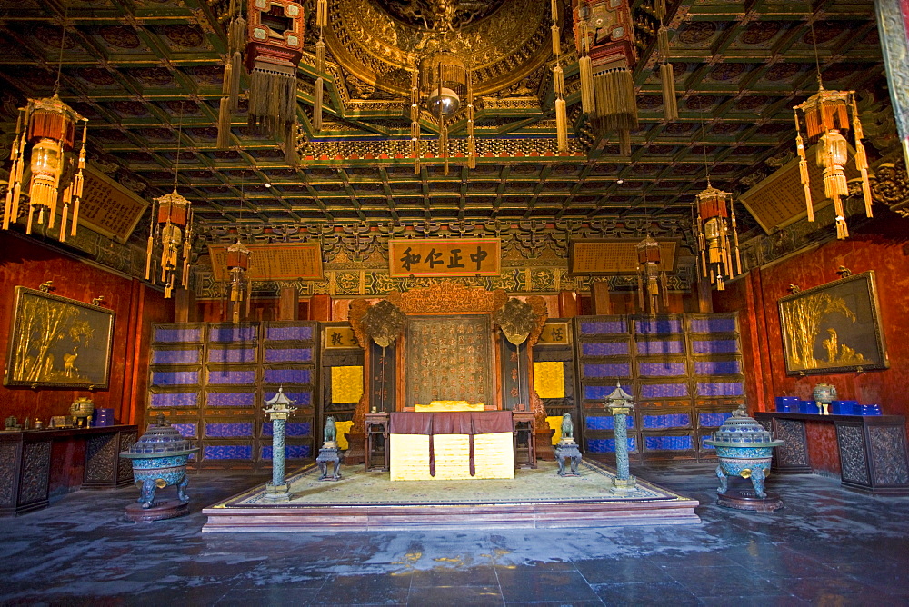 Imperial Throne in the Emperor's Office, The Forbidden City, Beijing, China