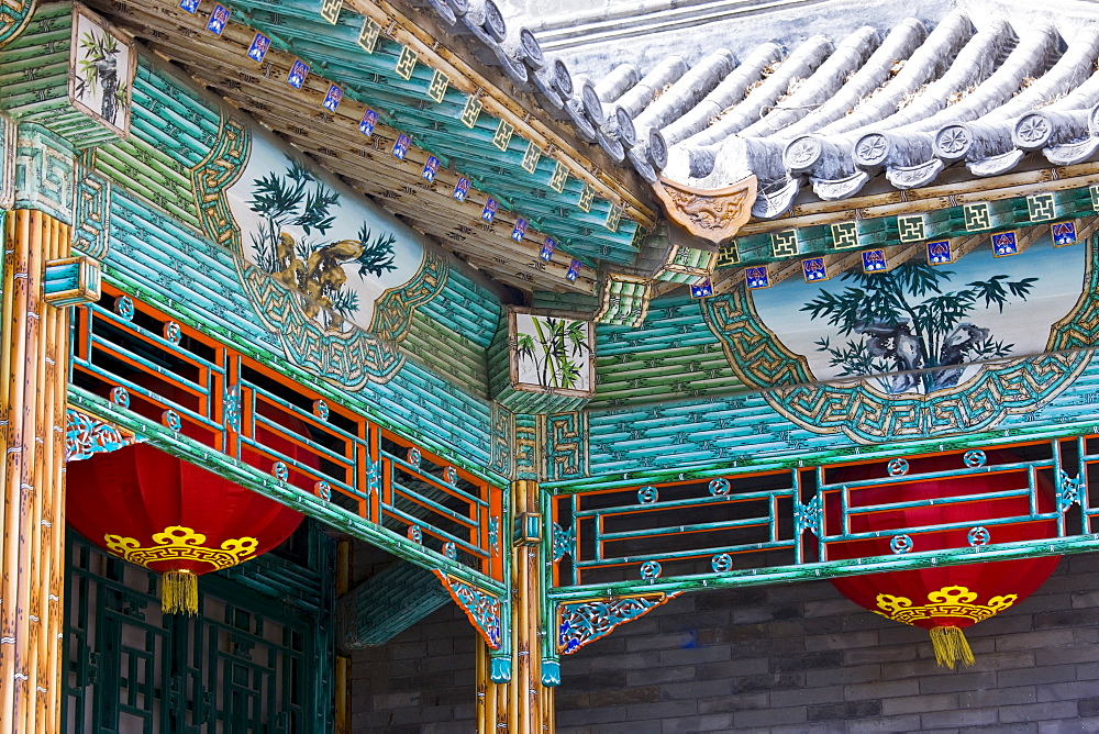 Bamboo design at Bat Hall, the study at Prince Gong's Mansion, Hutongs Area, Beijing, China