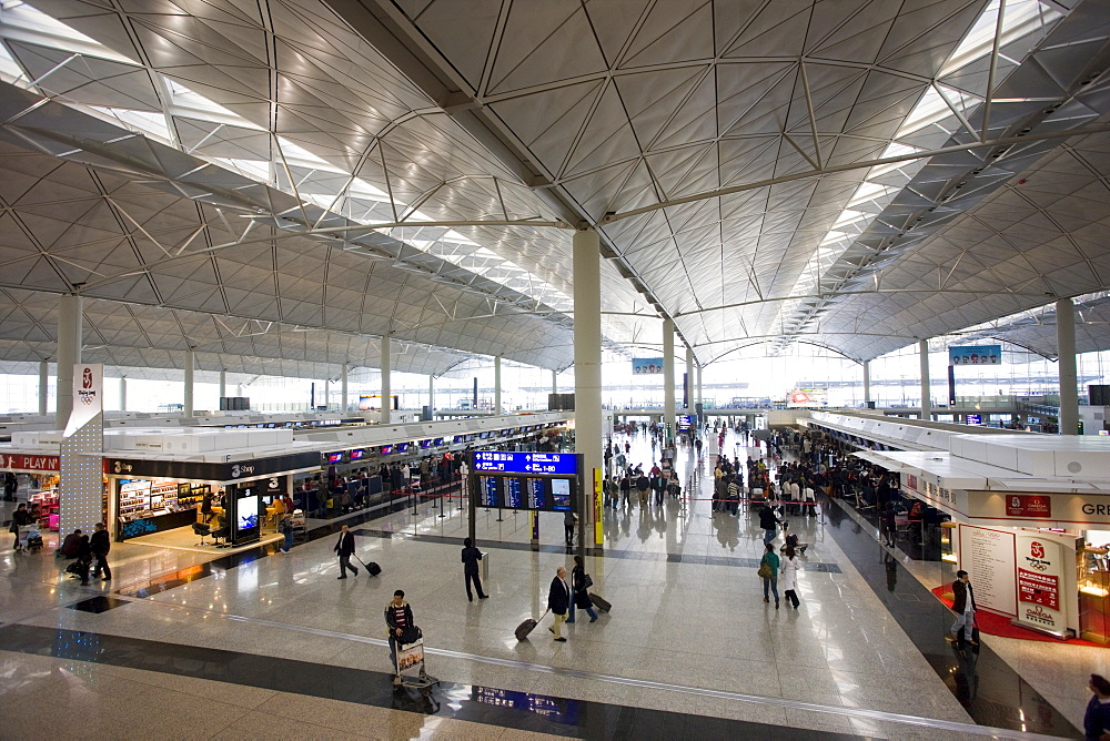 Passengers at Hong Kong International Airport, China