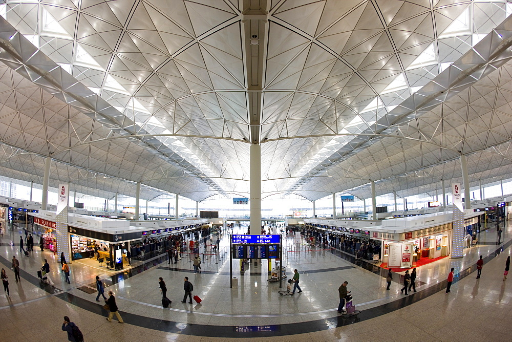 Passengers at Hong Kong International Airport, China