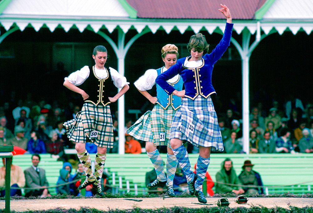 The traditional sword dance at the Braemar Games highland gathering  in Scotland.