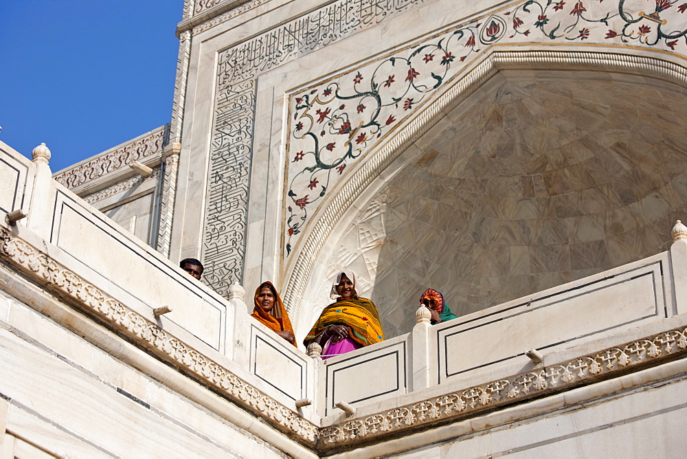 Indian tourists at The Taj Mahal mausoleum, Uttar Pradesh, India