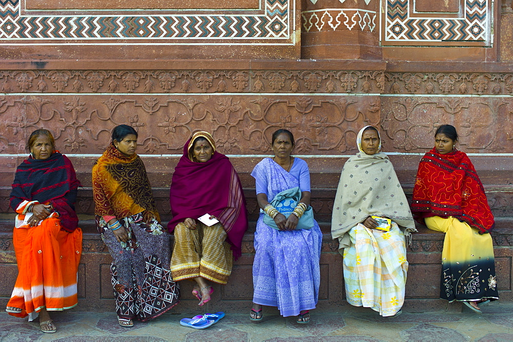 Indian women visiting The Taj Mahal, Uttar Pradesh, India