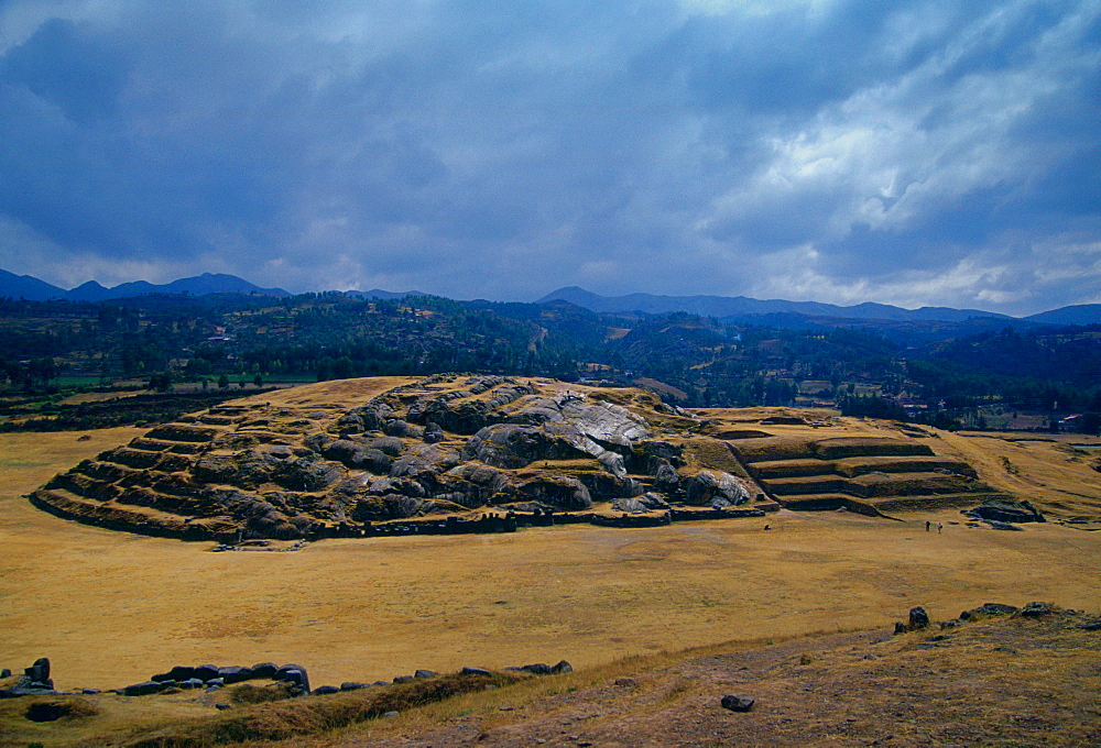 Sacsayhuaman Inca ruins of stone fortress outisde Cuzco, South America