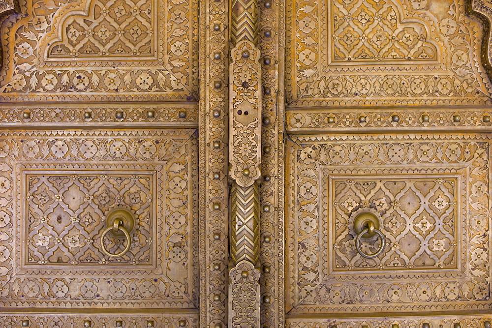 Door to the harem Zenana Deorhi at The Maharaja of Jaipur's Moon Palace  in Jaipur, Rajasthan, India