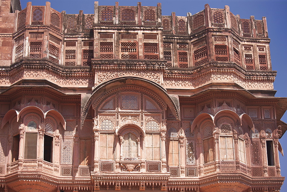 Mehrangarh Fort 18th Century section, The Armoury, at Jodhpur in Rajasthan, Northern India