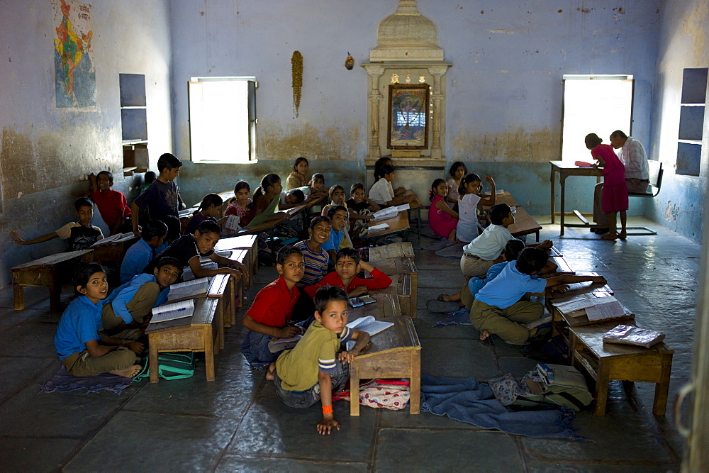 Indian children at Rajyakaiya School  in Narlai village, Rajasthan, Northern India