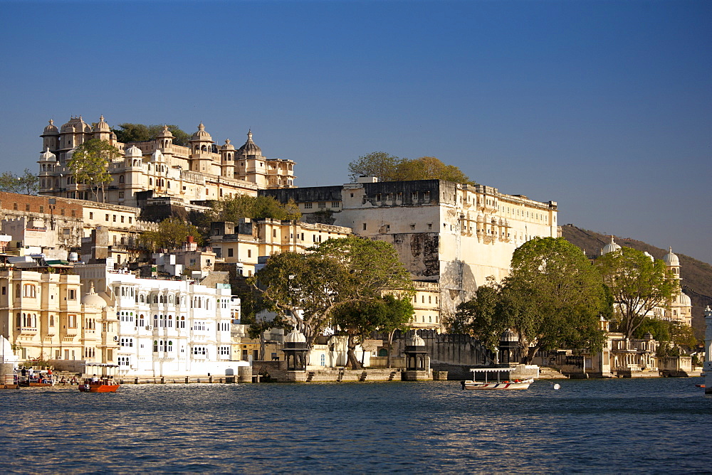 The City Palace Complex and Shiv Niwas Palace Hotel owned by 76th Maharana of Mewar, His Highness, Shreeji Arvind Singh Mewar of Udaipur, Rajasthan, India