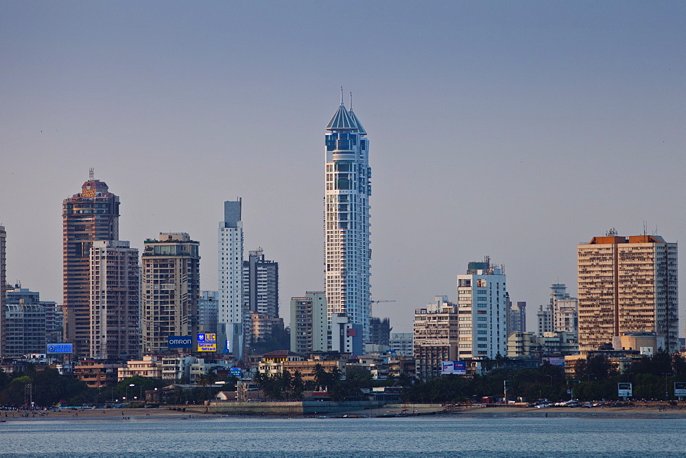 The Imperial Towers twin towers residential skyscrapers and business district development in Tardeo South Mumbai, India from Nariman Point