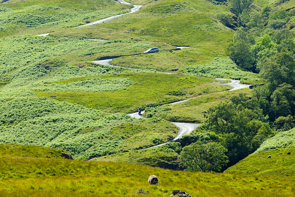 Hard Knott Pass in the Lake District National Park, Cumbria, UK