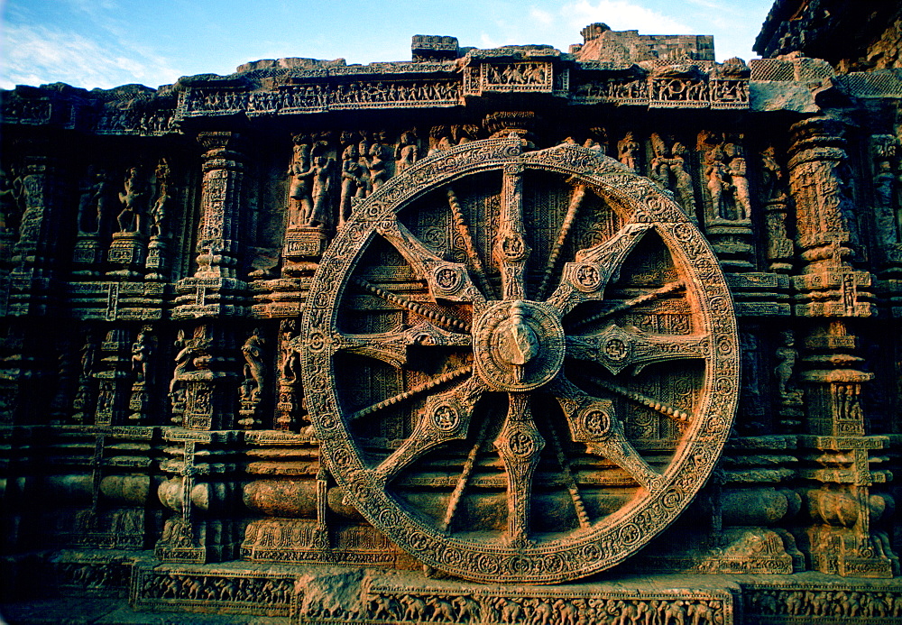 Ornate carvings at the Sun Temple, Karnak, India