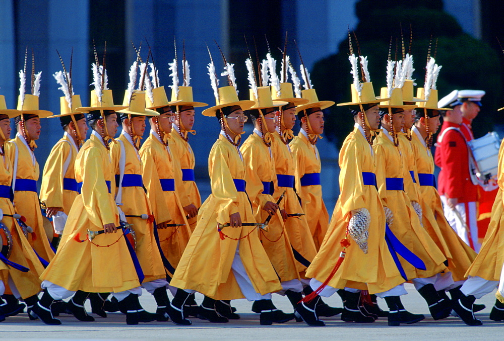 Musicians form part of  the Ceremonial Guard in South Korea