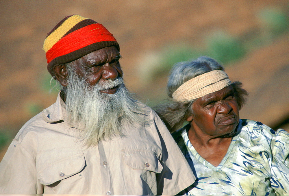 Aborigines at Ayers Rock in the Northern Territory in Australia