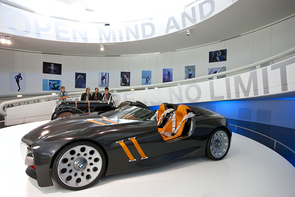 BMW concept sports car on display  at the BMW Museum and Headquarters in Munich, Bavaria, Germany