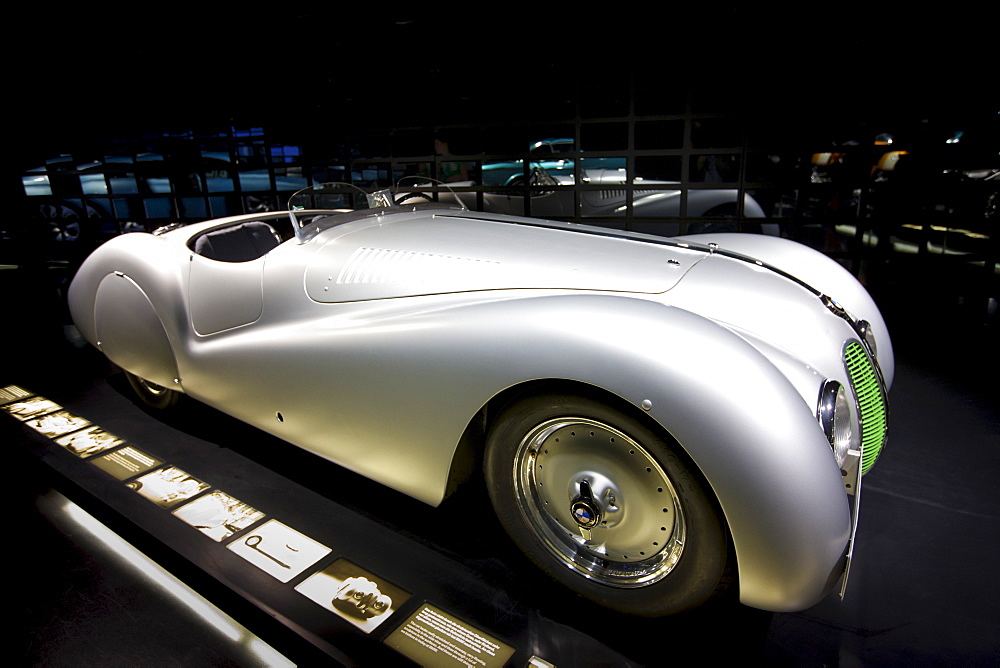 BMW 328 Mille Miglia Roadster,1939, car on display at the BMW Museum and Headquarters in Munich, Bavaria, Germany